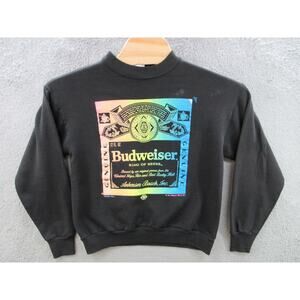 Vintage 1990 BUDWEISER Men's Large STEINWURTZEL Made USA WILD OATS Sweatshirt